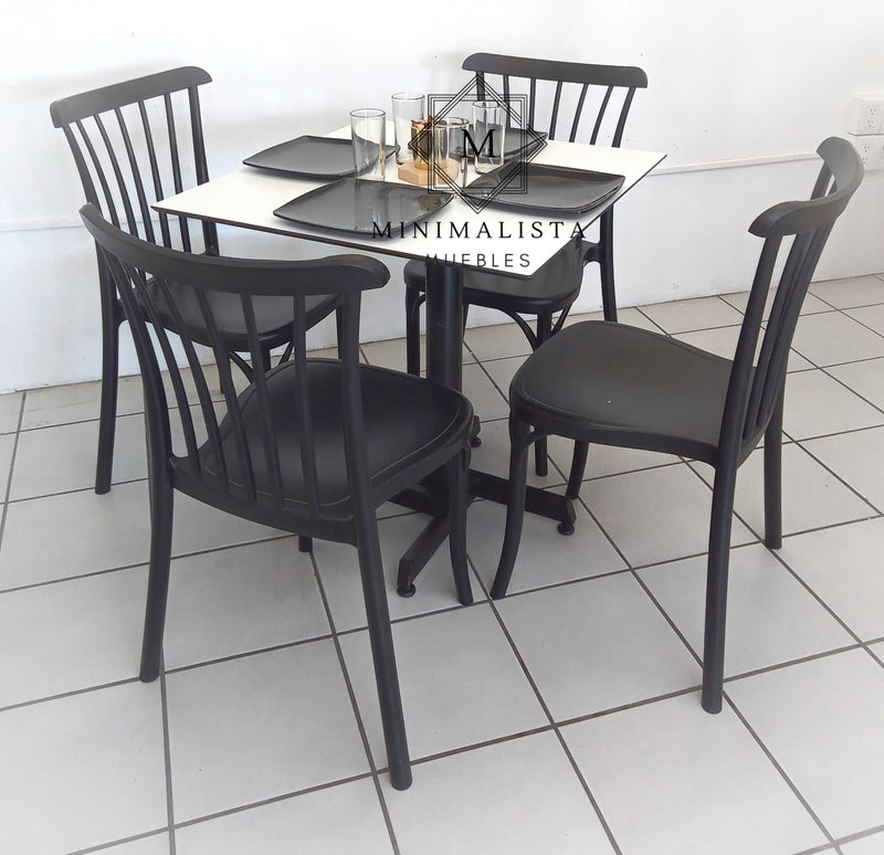 Mesa para Restaurante Thin para exterior 70 con 4 sillas Aurora