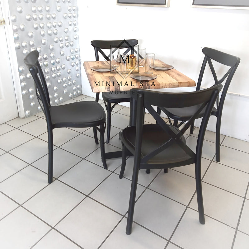 Mesa para Restaurante Estratificada para exterior 70 con 4 sillas Diana PP