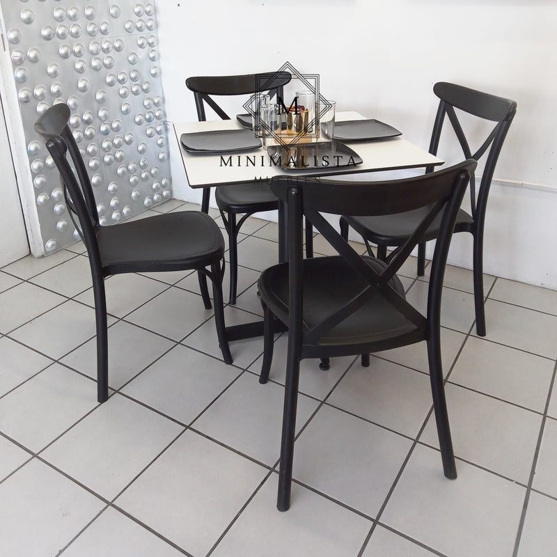 Mesa para Restaurante Thin para exterior 70 con 4 sillas Diana PP