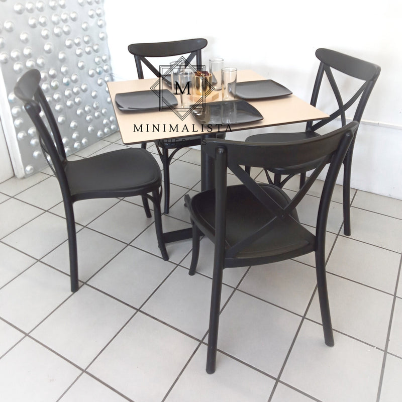 Mesa para Restaurante Thin para exterior 80 con 4 sillas Diana PP
