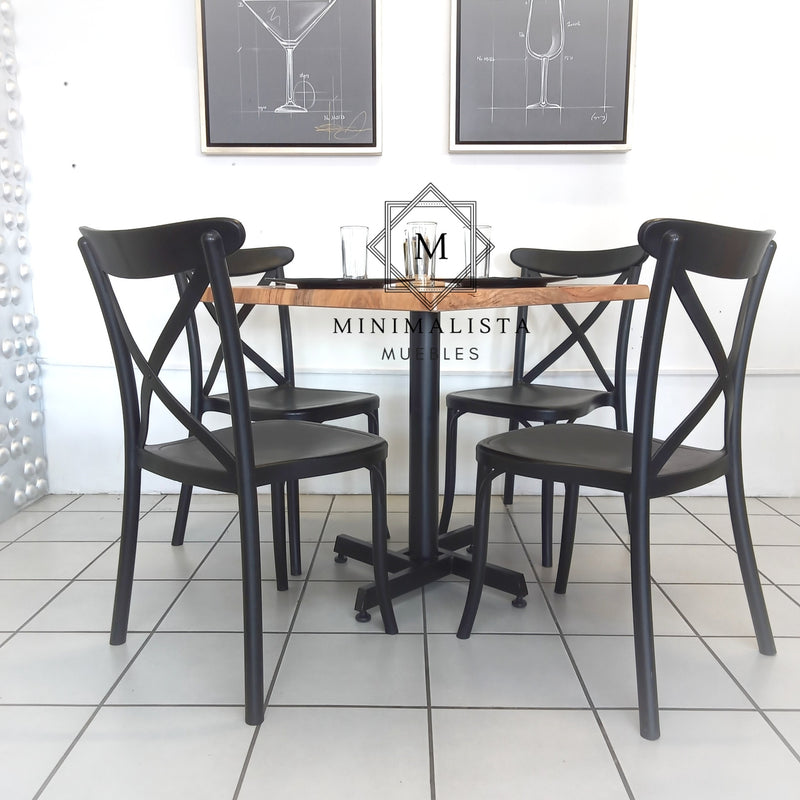Mesa para Restaurante Estratificada para exterior 80 con 4 sillas Diana PP