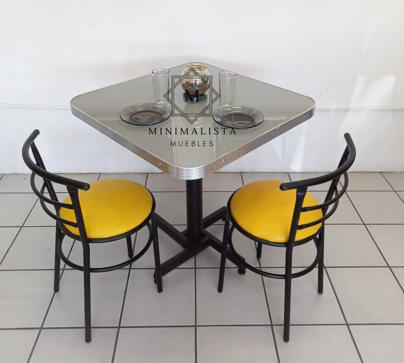 Mesa para Restaurante Aluminio con 4 sillas Chabely