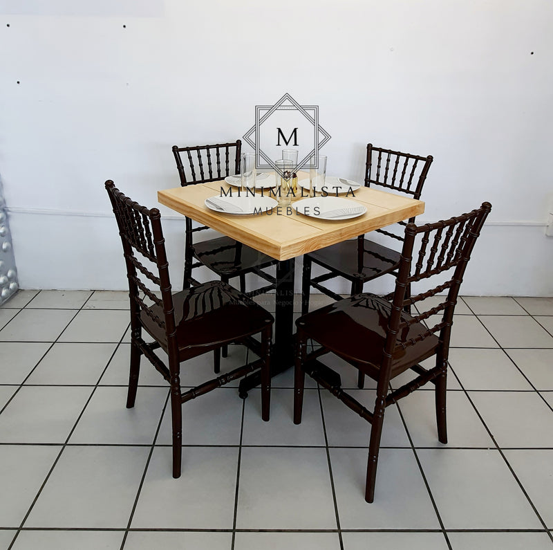 Mesa para Restaurante Vintage con 4 sillas Julie
