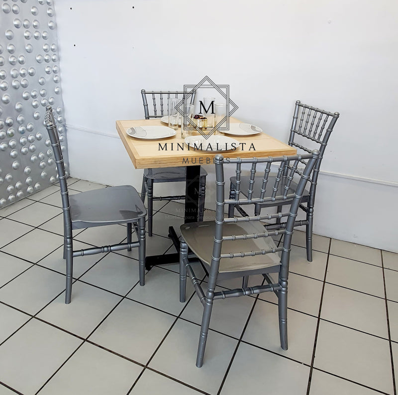 Mesa para Restaurante Vintage con 4 sillas Julie