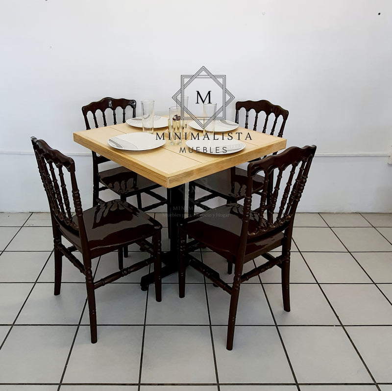 Mesa para Restaurante Vintage con 4 sillas Versalles