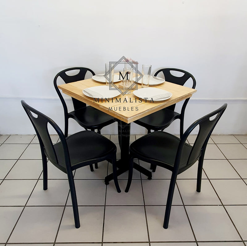 Mesa para Restaurante Campestre con 4 sillas Sarah