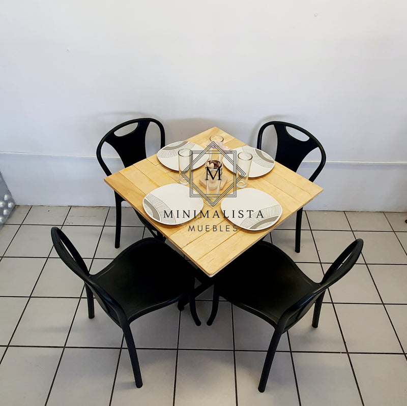 Mesa para Restaurante Campestre con 4 sillas Sarah