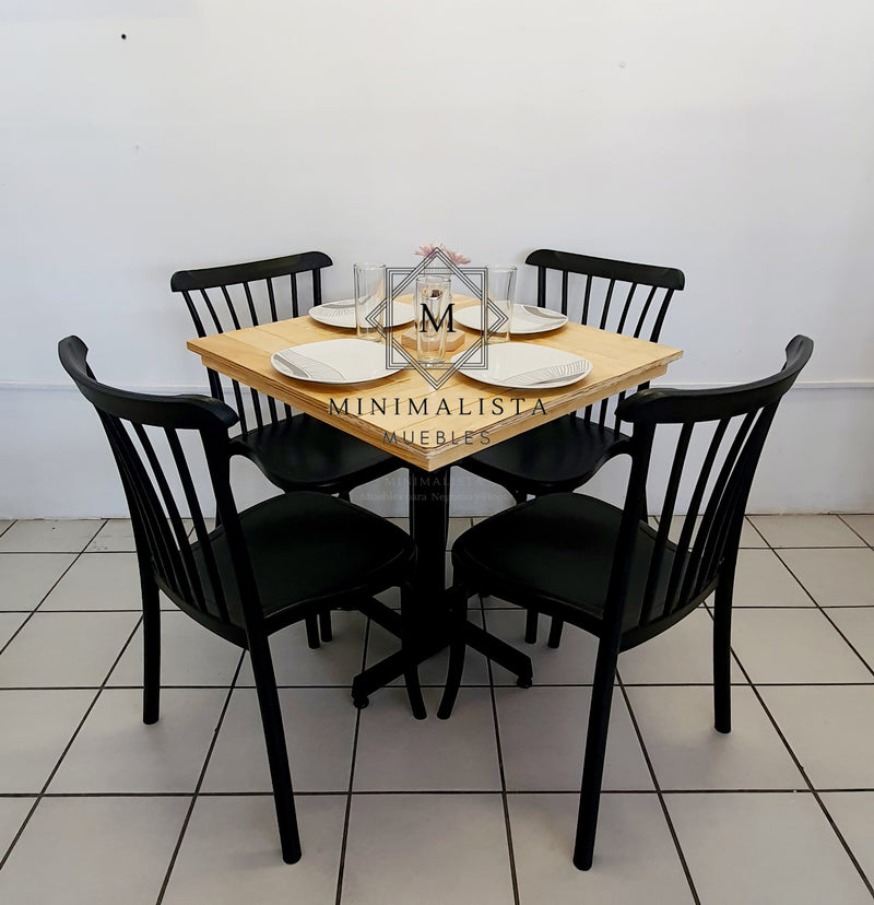 Mesa para Restaurante Campestre con 4 sillas Aurora