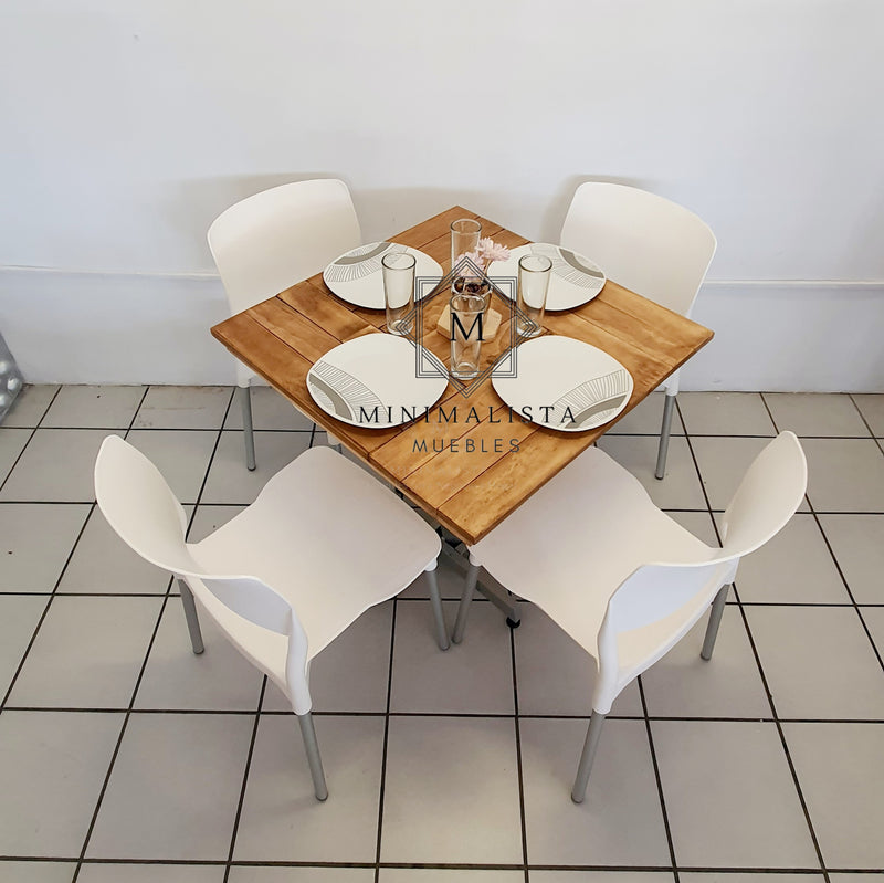 Mesa para Restaurante Campestre con 4 sillas Frida
