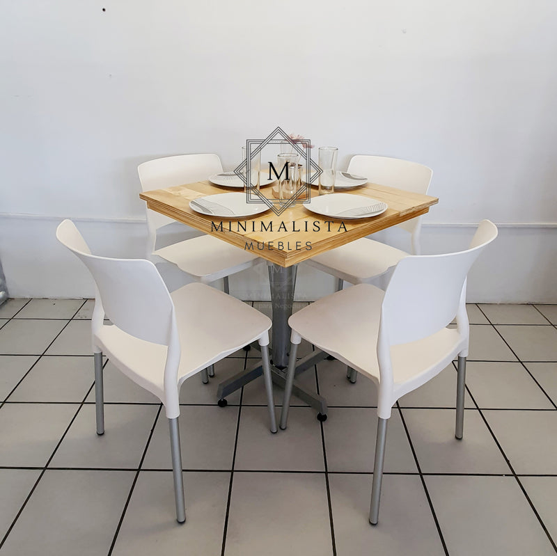 Mesa para Restaurante Campestre con 4 sillas Frida