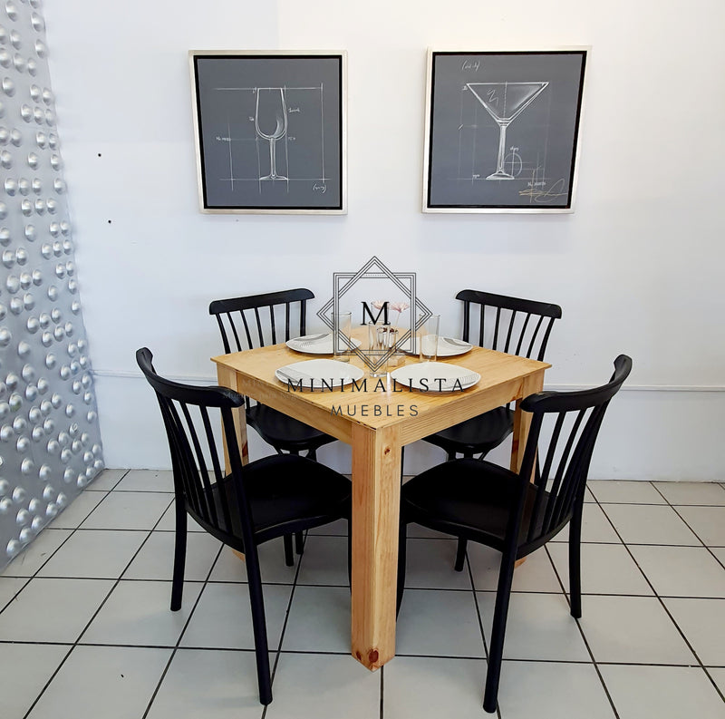 Mesa para Restaurante Vintage con Madera y 4 sillas Aurora