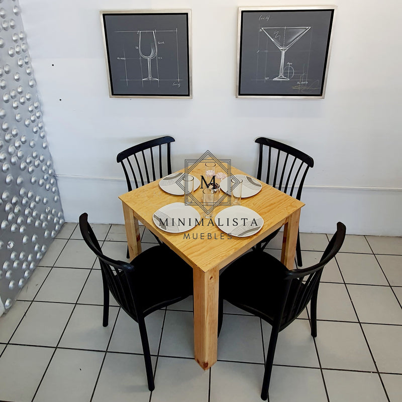 Mesa para Restaurante Vintage con Madera y 4 sillas Aurora