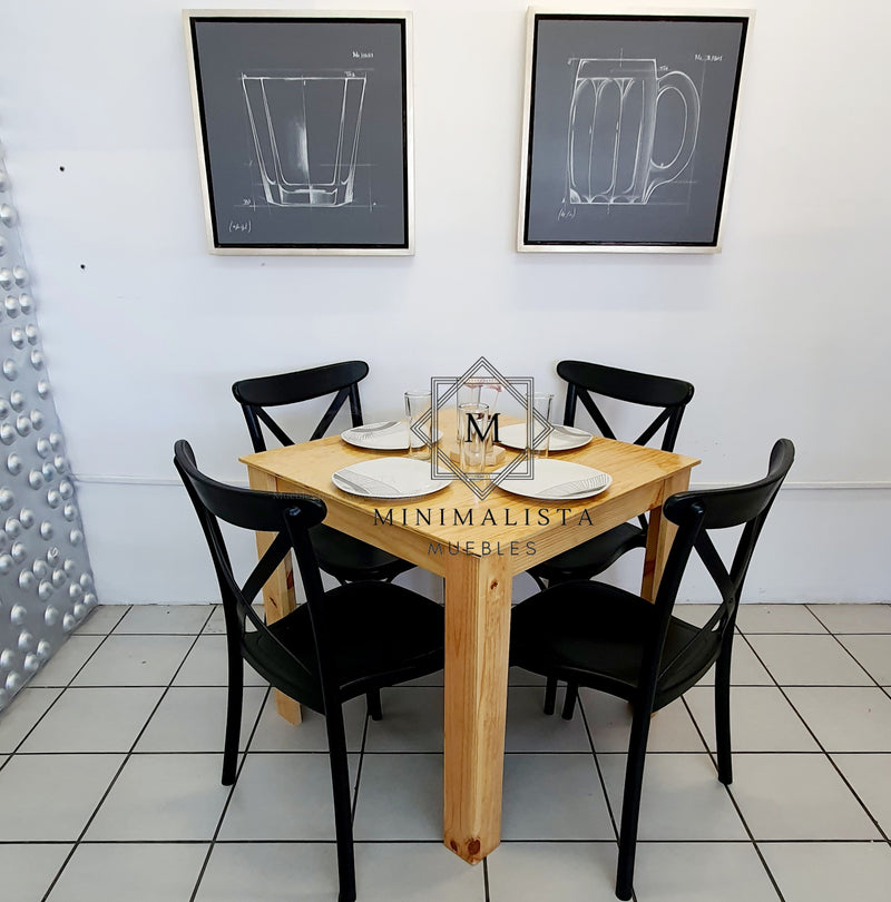 Mesa para Restaurante Vintage Madera con sillas Diana PP