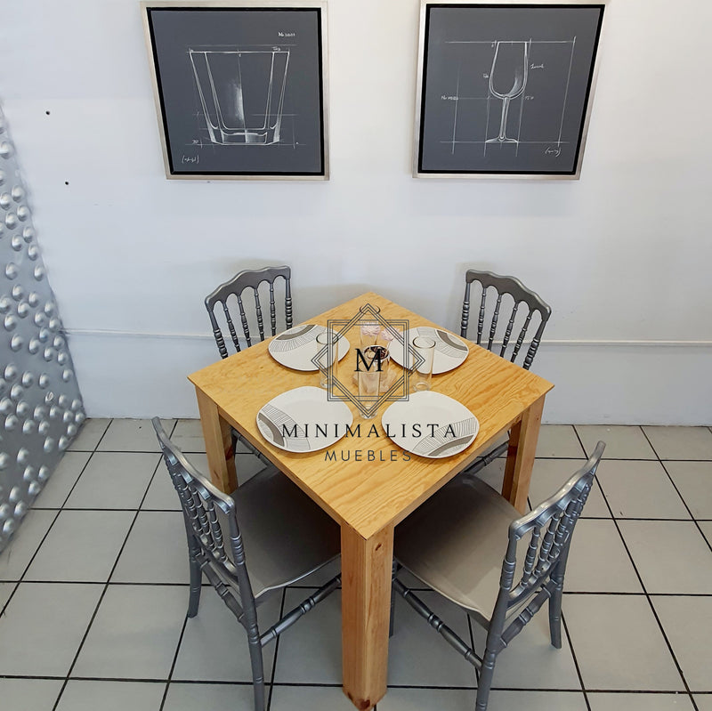 Mesa para Restaurante Vintage con Madera y 4 sillas Versalles
