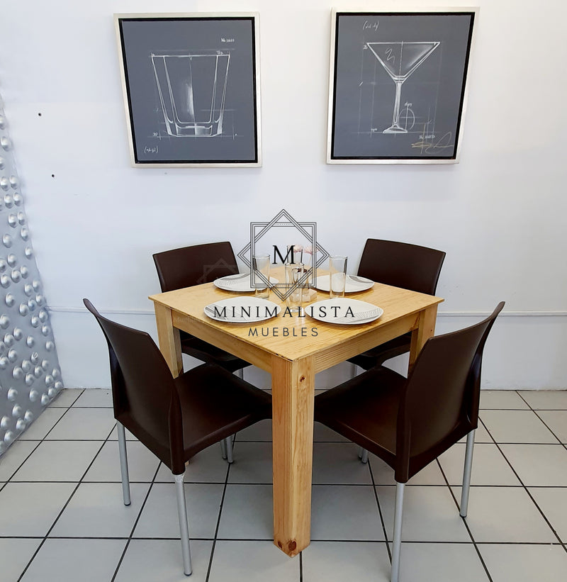 Mesa para Restaurante Vintage con Madera y 4 sillas Lina