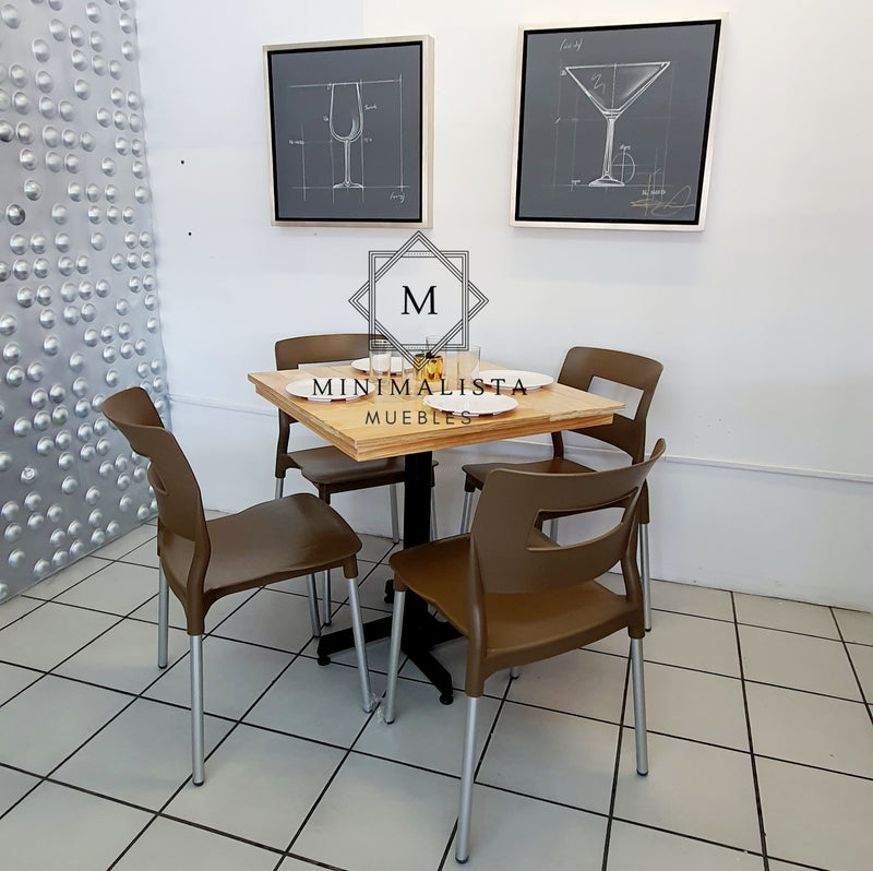 Mesa para Restaurante Campestre con 4 sillas Sabine