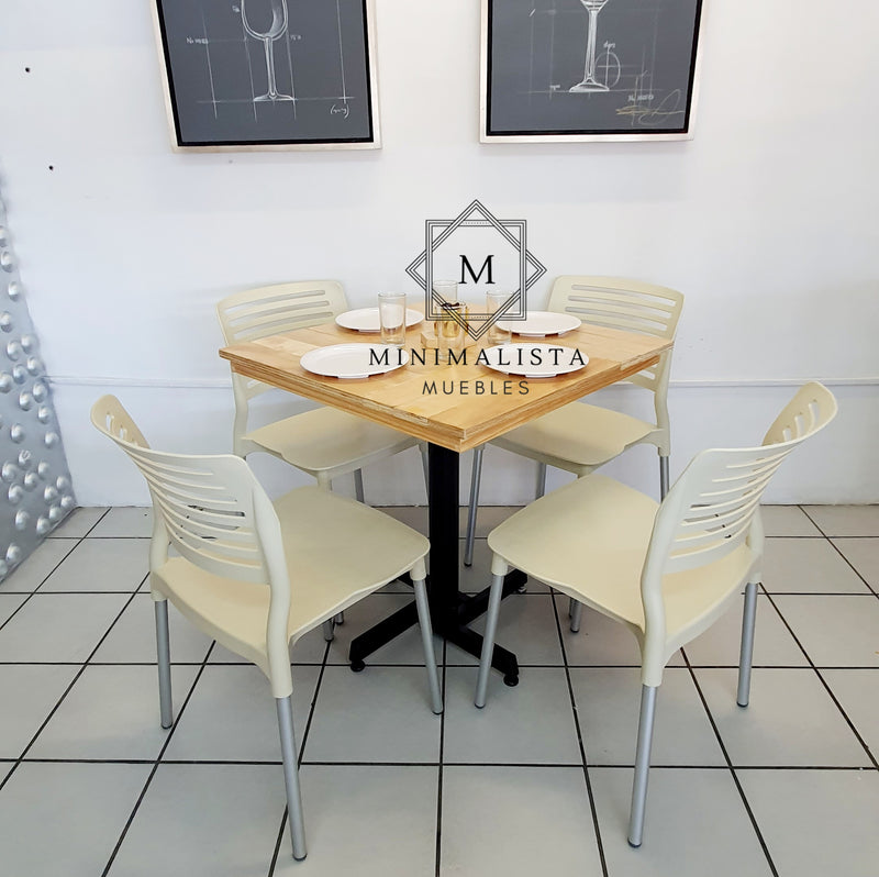 Mesa para Restaurante Campestre con 4 sillas Vhania