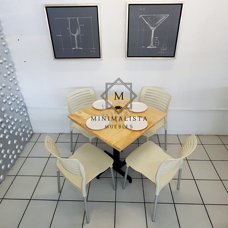 Mesa para Restaurante Campestre con 4 sillas Vhania