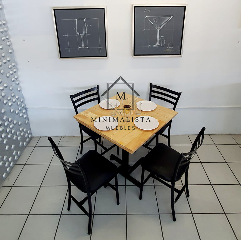 Mesa para Restaurante Campestre con 4 sillas Primavera