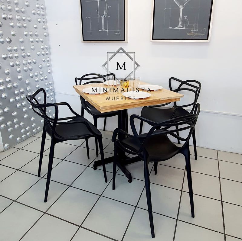 Mesa para Restaurante Campestre con 4 sillas Master